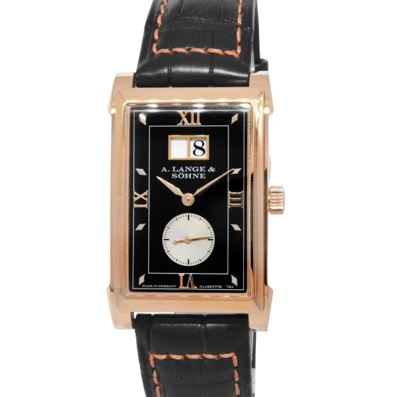 A. Lange & Sohne Cabaret 18k 玫瑰金黑色表盘 Big Date 男式手表 107.031